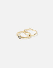 Bubble Stone Stacking Rings Set of Two, Grey (GREY), large
