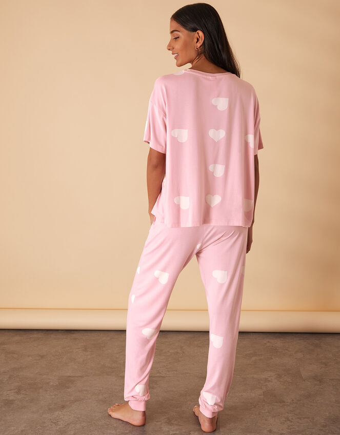 Heart Jersey Pyjama Set, Pink (PINK), large