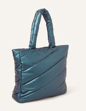 Metallic Tote Bag, Teal (TEAL), large