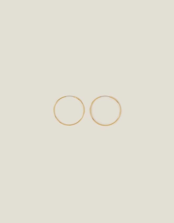 14ct Gold-Plated Thin Hoop Earrings, , large