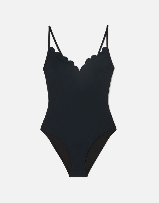 Scallop Trim Shaping Swimsuit Black | Swimsuits | Accessorize UK