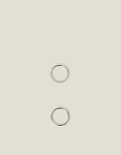 2-Pack Platinum-Plated Surgical Steel Septum Clicker Hoops, , large
