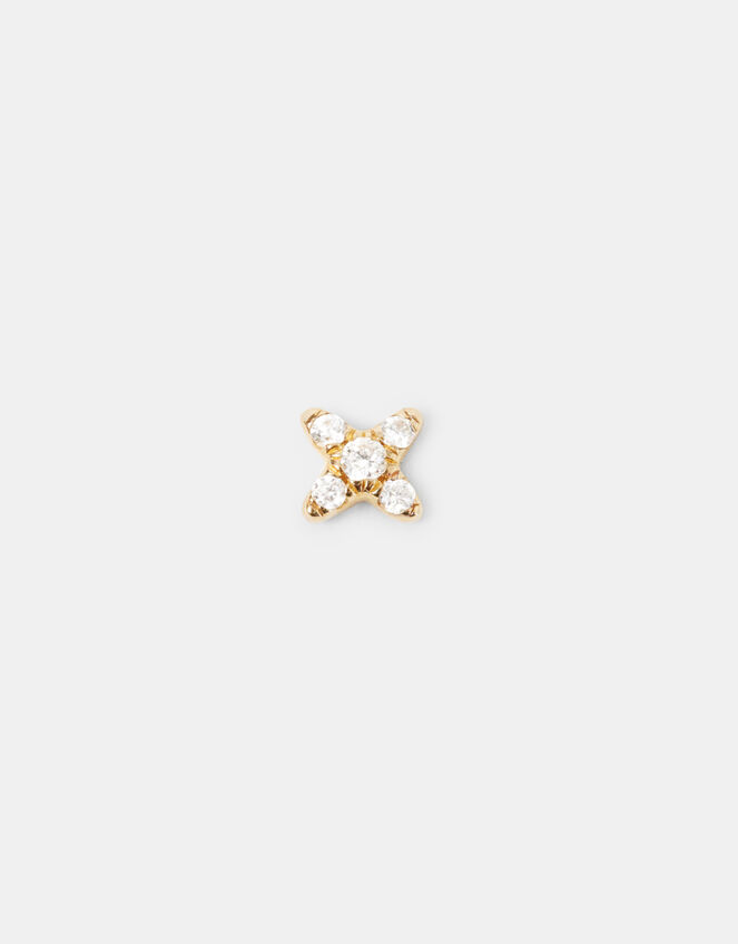 Lab Grown Diamond Pav&eacute; Cross Stud Earrings 9ct Gold, , large