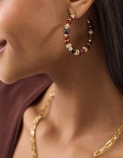 Mix Bead Hoop Earrings, , large