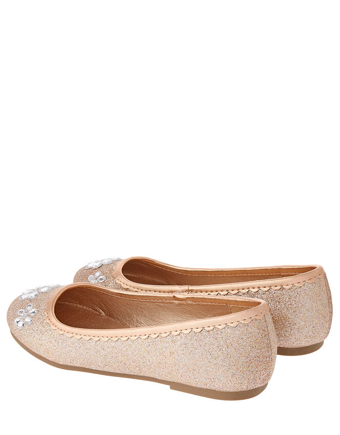 Glitter and Gem Ballerina Shoes, Gold (GOLD), large