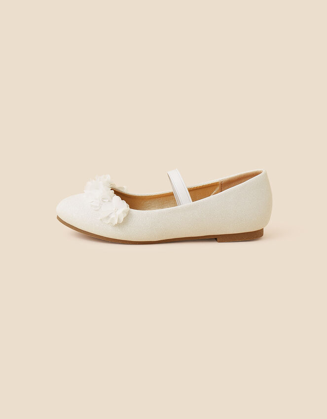 Flower Ballerina Flats, Ivory (IVORY), large