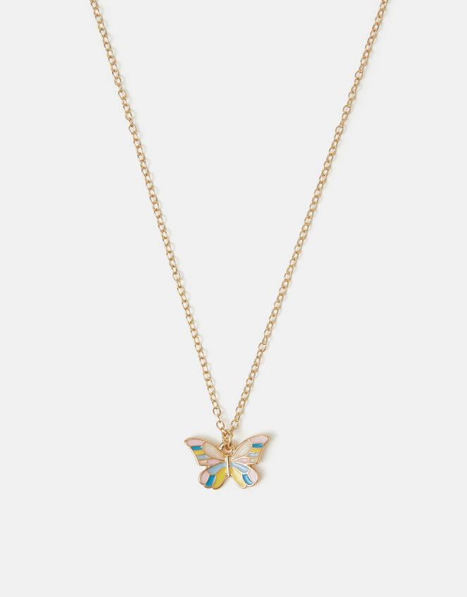 Girls Butterfly Pendant Necklace , , large