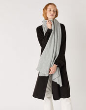 Plain Super-Soft Blanket Scarf Grey, , large