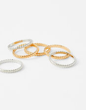 Textured Stacking Ring Set, Metalic (METALLICS), large