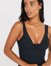 Lexi Plunge Shaping Swimsuit, Black (BLACK), large