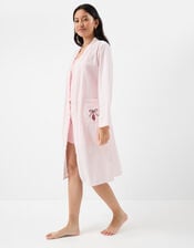 Stripe Embroidered Dressing Gown, Pink (PINK), large