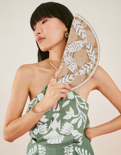 Large Shell Jute Clutch Bag, , large