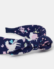 Girls Unicorn Print Bow Headband, , large