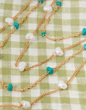Layered Pearl and Stone Necklace, , large