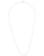 Sterling Silver Long Link Chain Necklace, , large