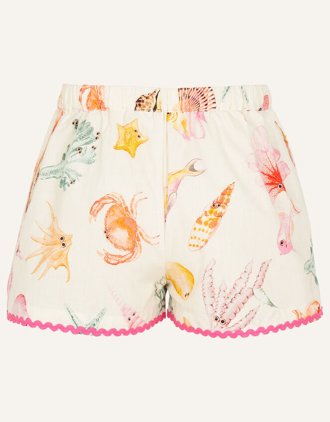 Kids Shell and Fish Print Shorts, Multi (PASTEL-MULTI), large