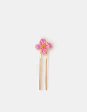 Enamel Flower French Hair Pin, , large