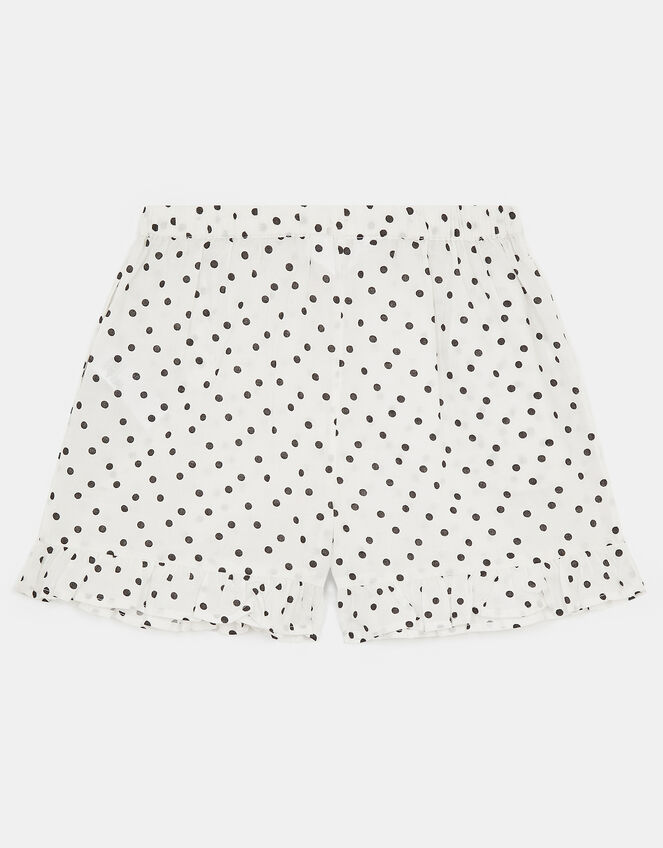 Girls Polka Dot Shorts, White (WHITE), large