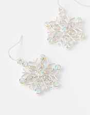 Crystal Snowflake Short Drop Earrings, , large