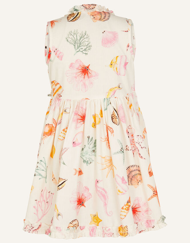 Kids Shell and Fish Print Dress, Multi (PASTEL-MULTI), large