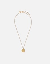 Gold-Plated Aztec Coin Pendant Necklace, , large