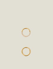2-Pack 14ct Gold-Plated Surgical Steel Septum Hoops, , large