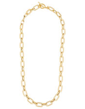 Gold-Plated T-Bar Link Chain Necklace, , large