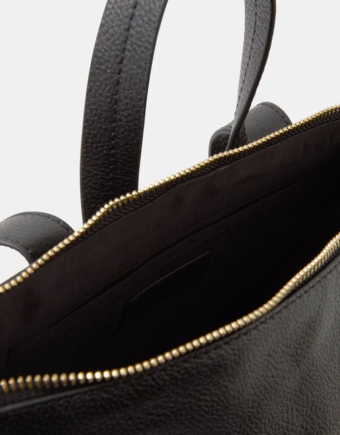Double Zip Leather Backpack, , large