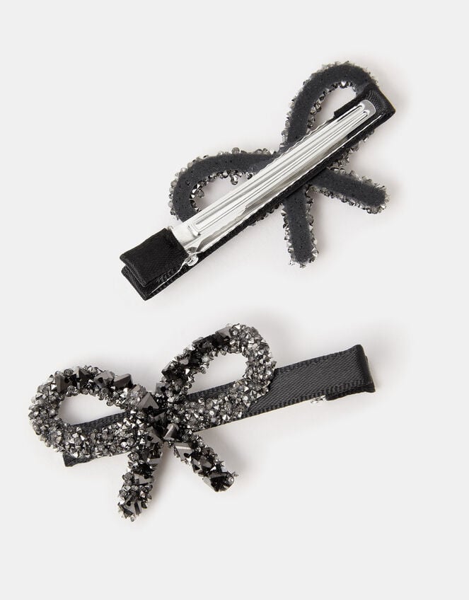 2-Pack Sparkle Bow Hair Clips, , large