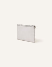 Embellished Classic Clutch Bag, Silver (SILVER), large