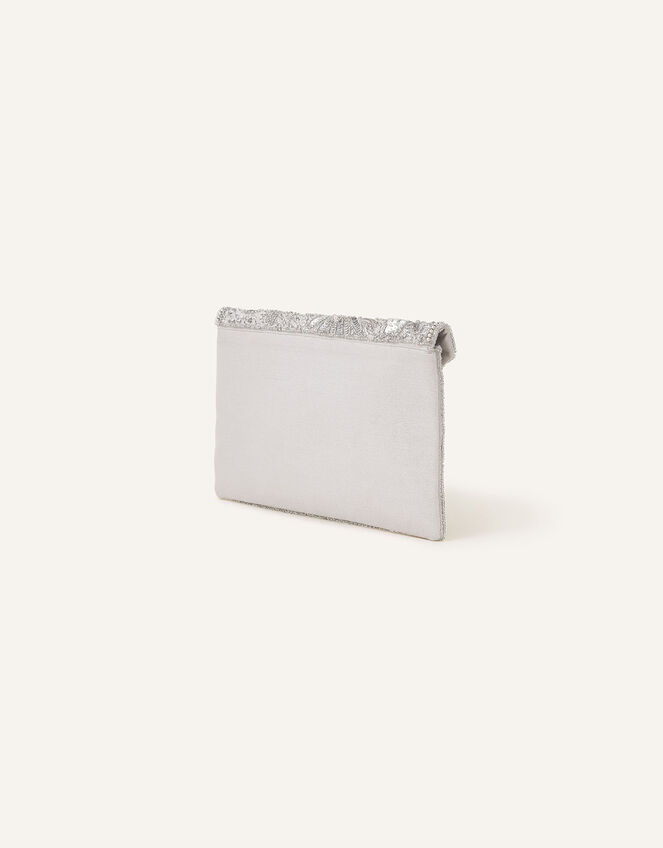Embellished Classic Clutch Bag, Silver (SILVER), large