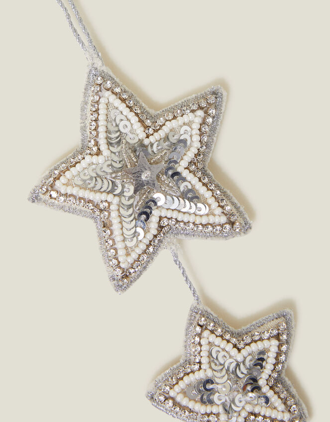 Embellished Two Star Christmas Tree Decoration, , large