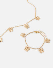 Butterfly Charm Necklace and Bracelet Set, , large