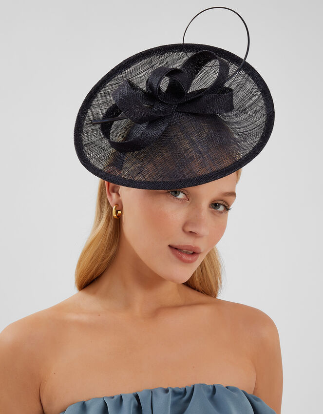Loop Quil Disc Fascinator, Blue (NAVY), large