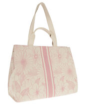 Hailey Pattern Structured Tote Bag, Pink (PINK), large
