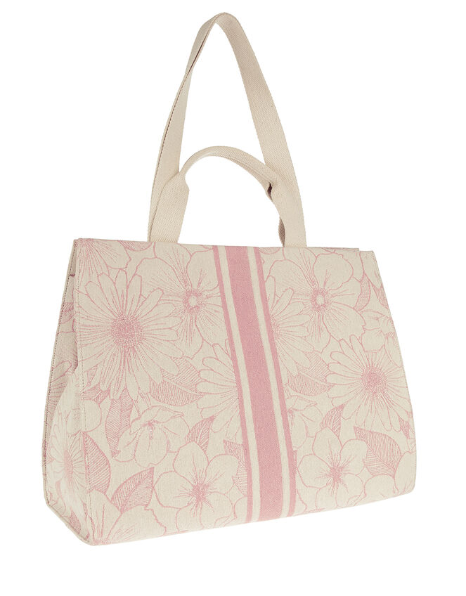 Hailey Pattern Structured Tote Bag, Pink (PINK), large