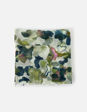 Waterlilly Print Scarf, Green (GREEN), large