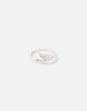 Leaf Wrap Ring, Silver (SILVER), large