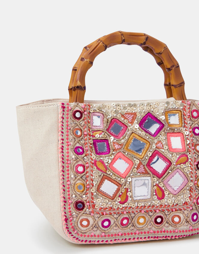 Mirror Embellished Handbag, , large