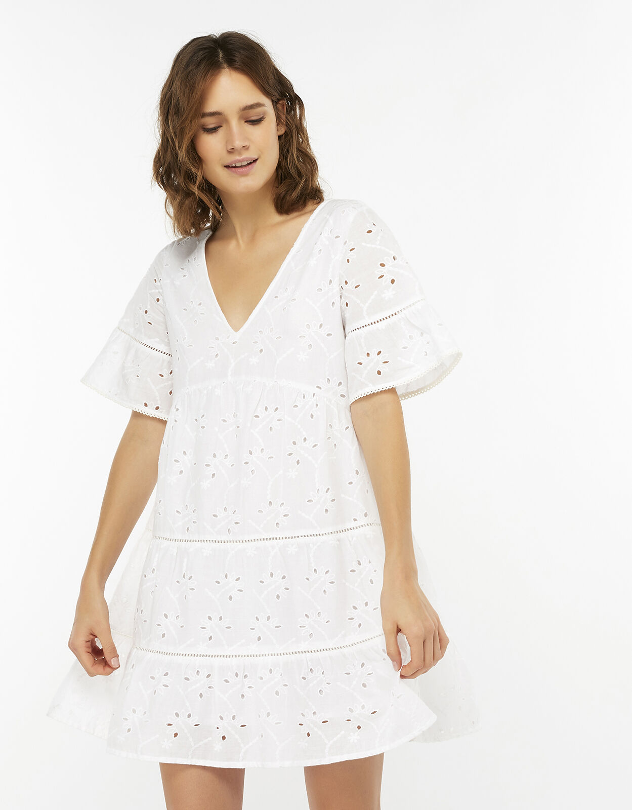 White cutwork dress clearance