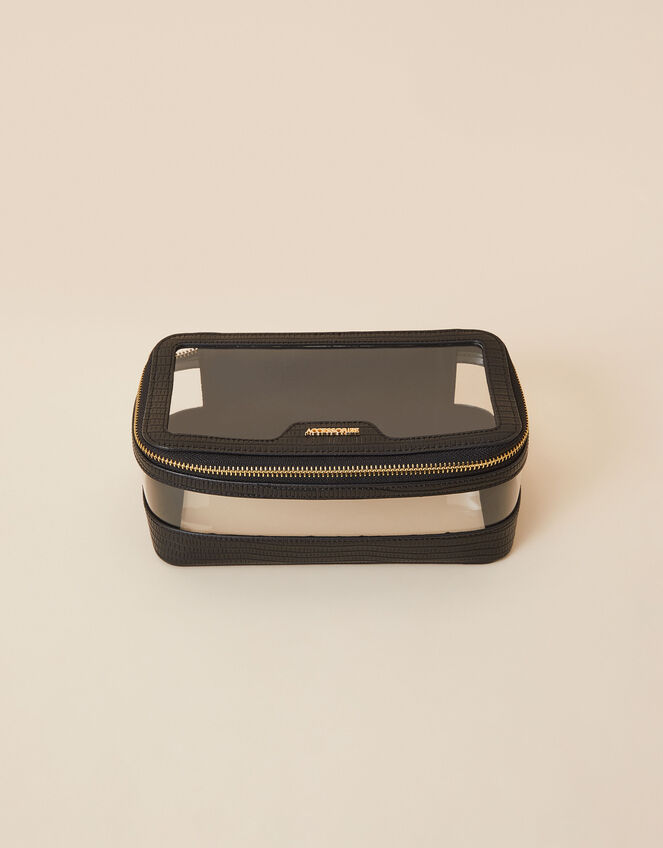 Clear Make Up Bag, Black (BLACK), large