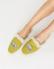 Elephant Fluffy Slippers, Yellow (YELLOW), large