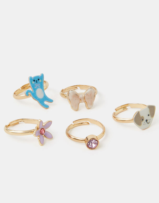 5-Pack Girls Pet Club Rings, , large