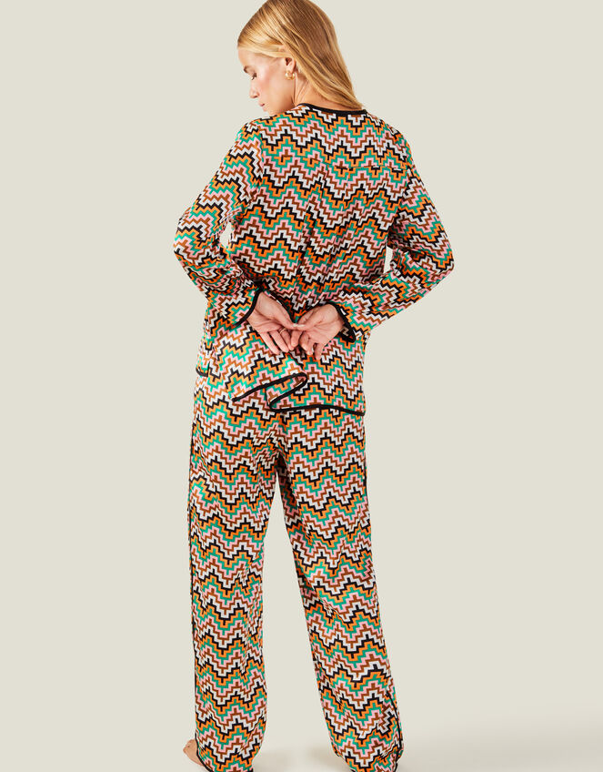 Firenzo Zig Zag Stripe Pyjama Set, Multi (ASSORTED), large
