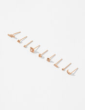 Rose Gold-Plated Single Stud Multipack, , large