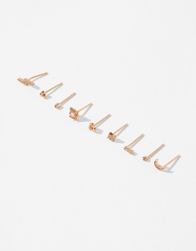 Rose Gold-Plated Single Stud Multipack, , large