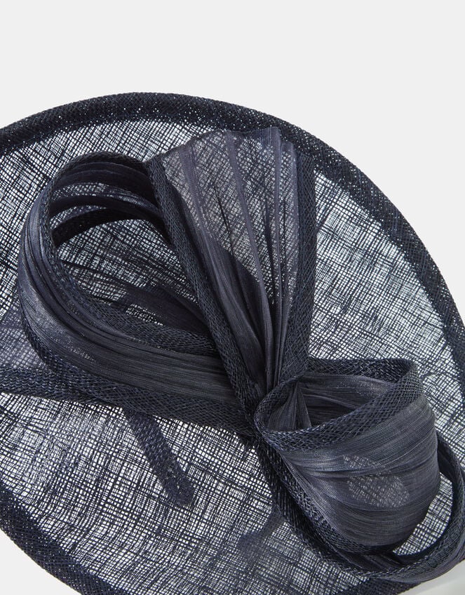 Bow Teardrop Fascinator, Blue (NAVY), large