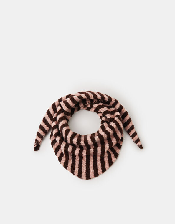 Stripe Knitted Triangle Scarf, , large