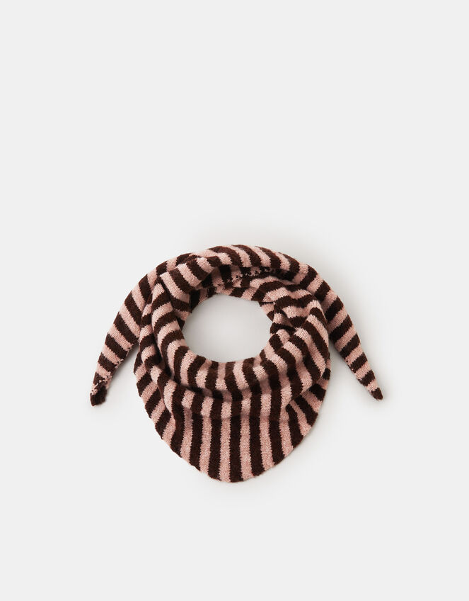 Stripe Knitted Triangle Scarf, , large