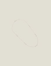 Sterling Silver Stationed Mother of Pearl Necklace, , large
